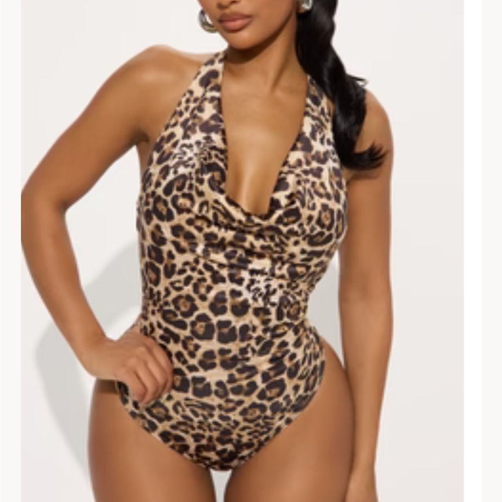 Leopard Print Halter bodysuit